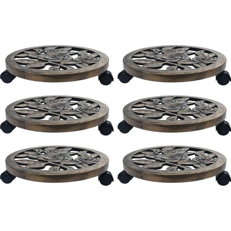 vidaXL plantevogne 6 stk. 38 cm bronzefarvet