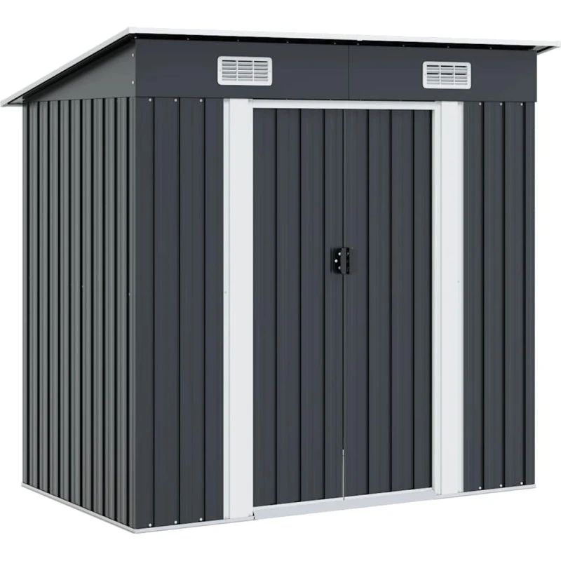 vidaXL haveskur i galvaniseret stål, antracitgrå