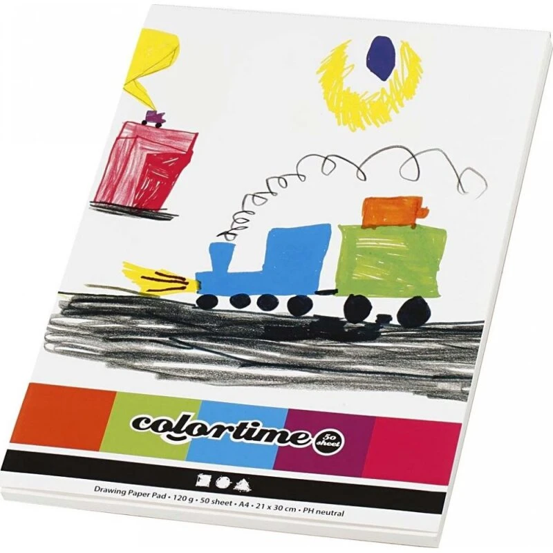 Tegneblok A4 120 g – hvid, 50 ark