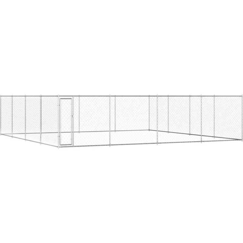 vidaXL udendørs hundeløbegård 760×760×185 cm galvaniseret stål