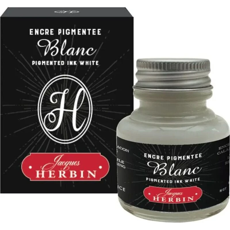 J. Herbin Decorative Ink 30 ml — Hvid, Guld, Sølv eller Kobber