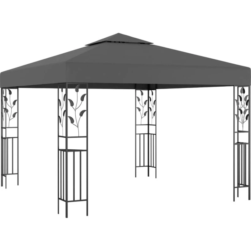 vidaXL pavillon 3x3 m antracitgrå (180 g/m²)