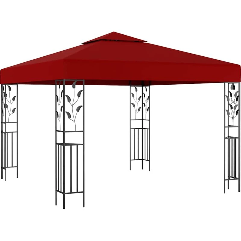 vidaXL pavillon 3x3 m vinrød 180 g/m²