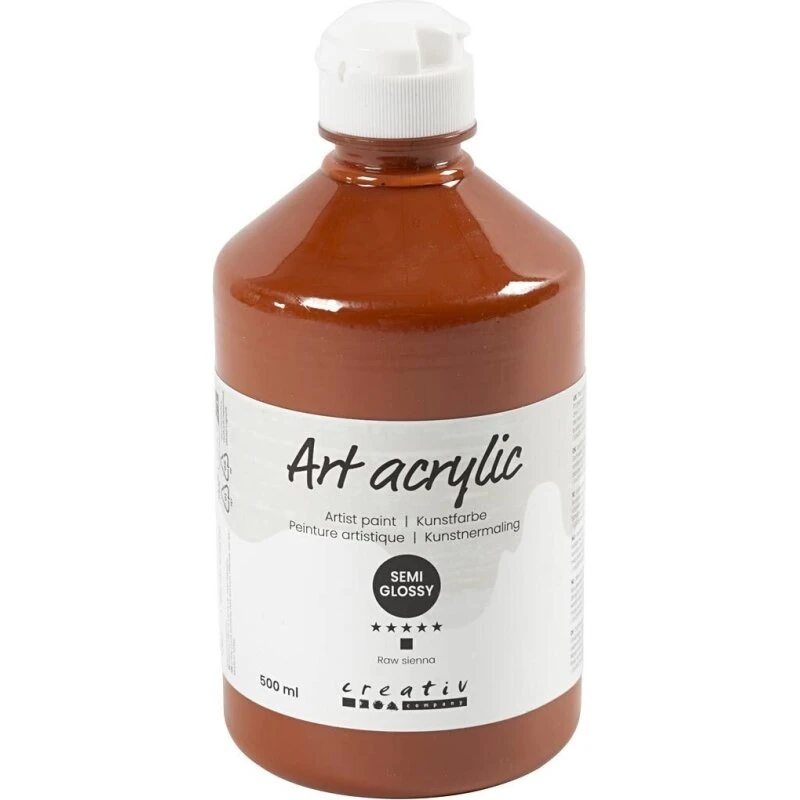 Art Akrylmaling halvblank 500 ml, rå sienna