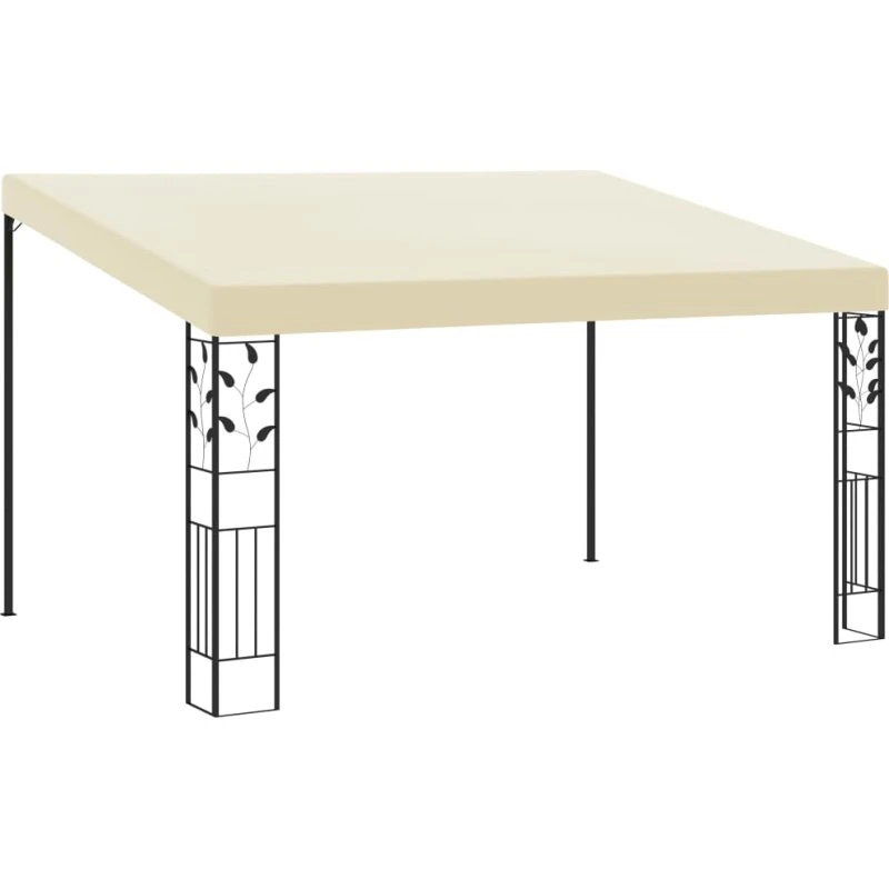 vidaXL vægmonteret pavillon 4x3x2,5 m creme