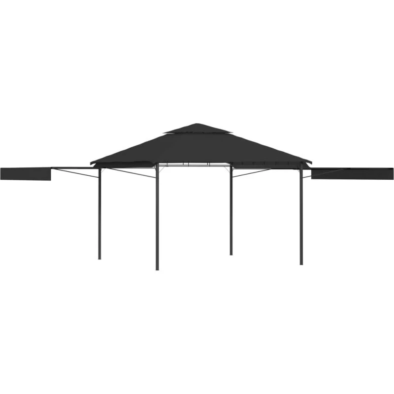 vidaXL pavillon 3x3x2,75 m med 2 udvidelige tage, antracit