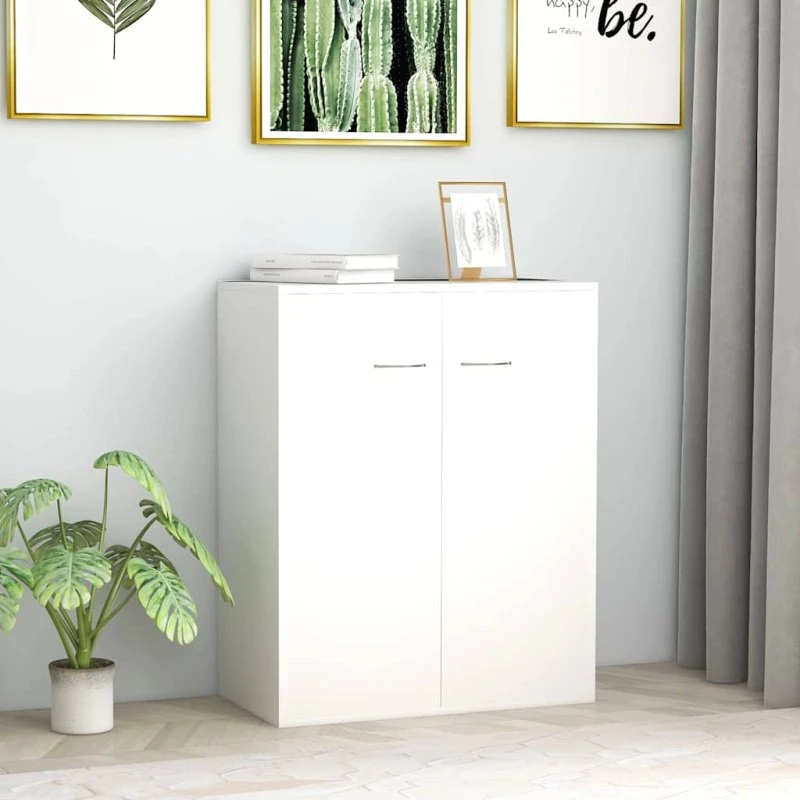 vidaXL skænk 60x30x75 cm konstrueret træ - hvid