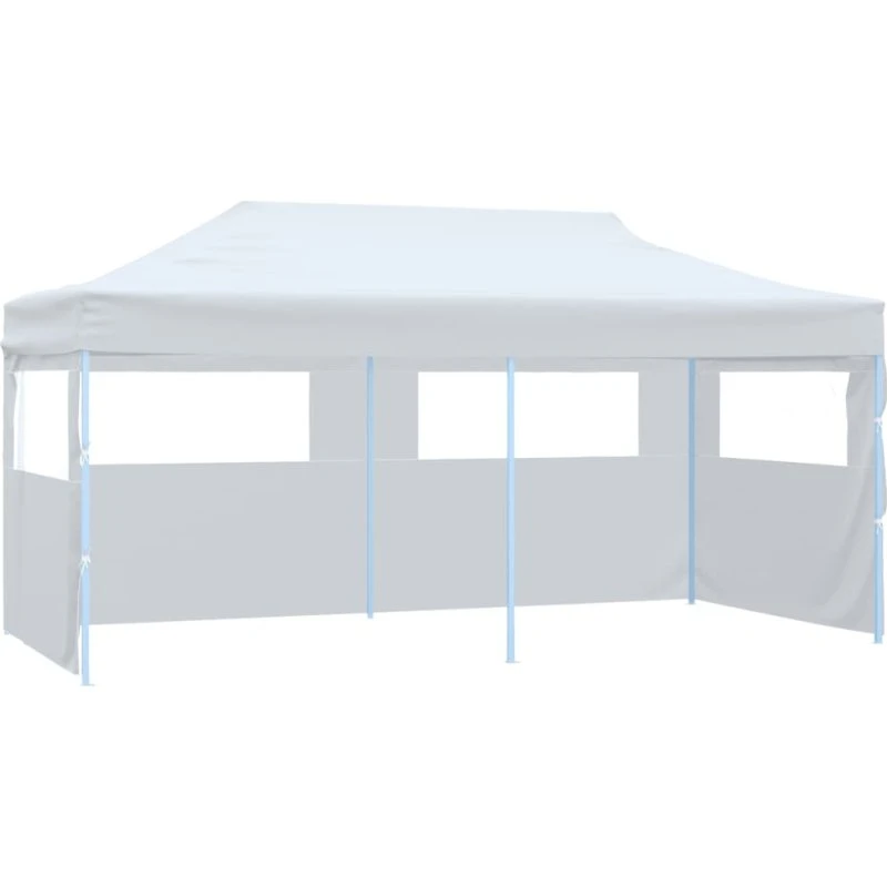 vidaXL pop op-festtelt 3x6 m med sidevægge, foldbart stål, hvid