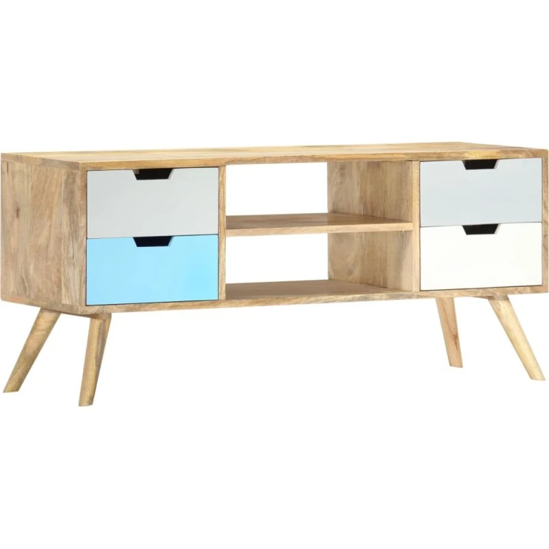 vidaXL TV-skab i massivt mangotræ 110x35x48 cm