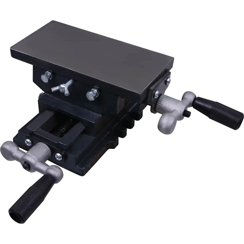 vidaXL krydsbord med skruestik manuel - sort