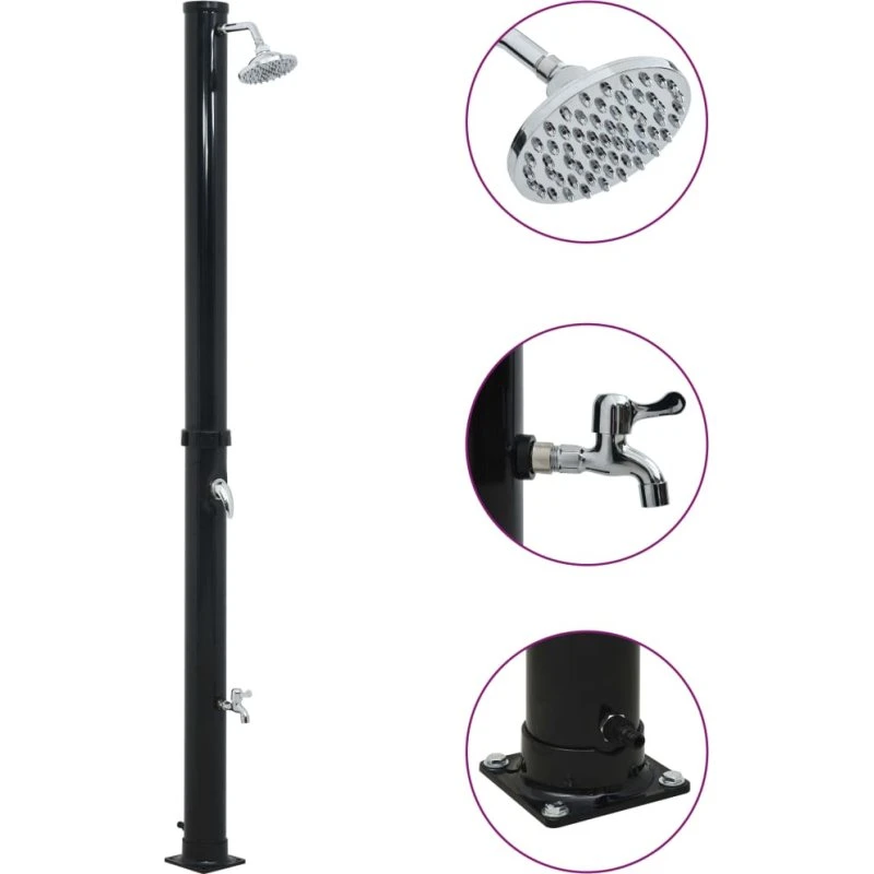 vidaXL soldrevet bruser 220 cm 20 L sort