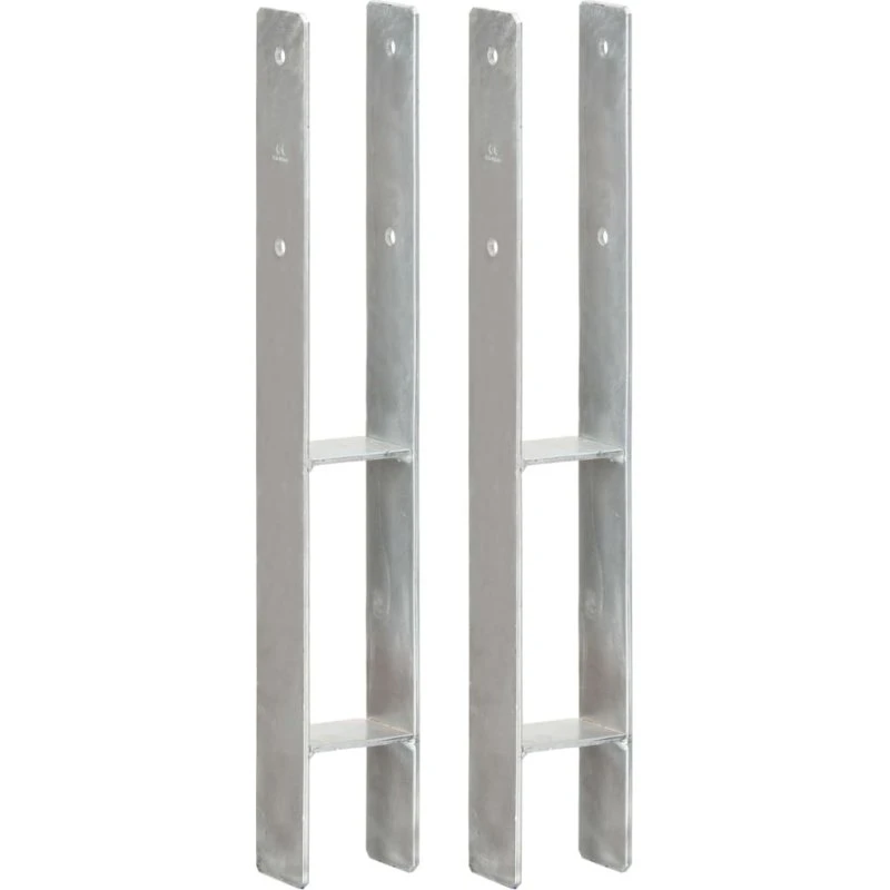 vidaXL hegnspløkker 2 stk 8x6x60 cm galvaniseret stål