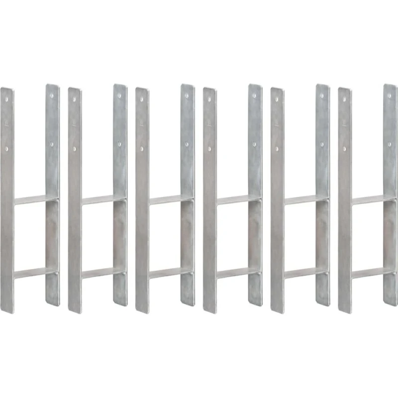 vidaXL hegnspløkker 6 stk. 14x6x60 cm galvaniseret stål