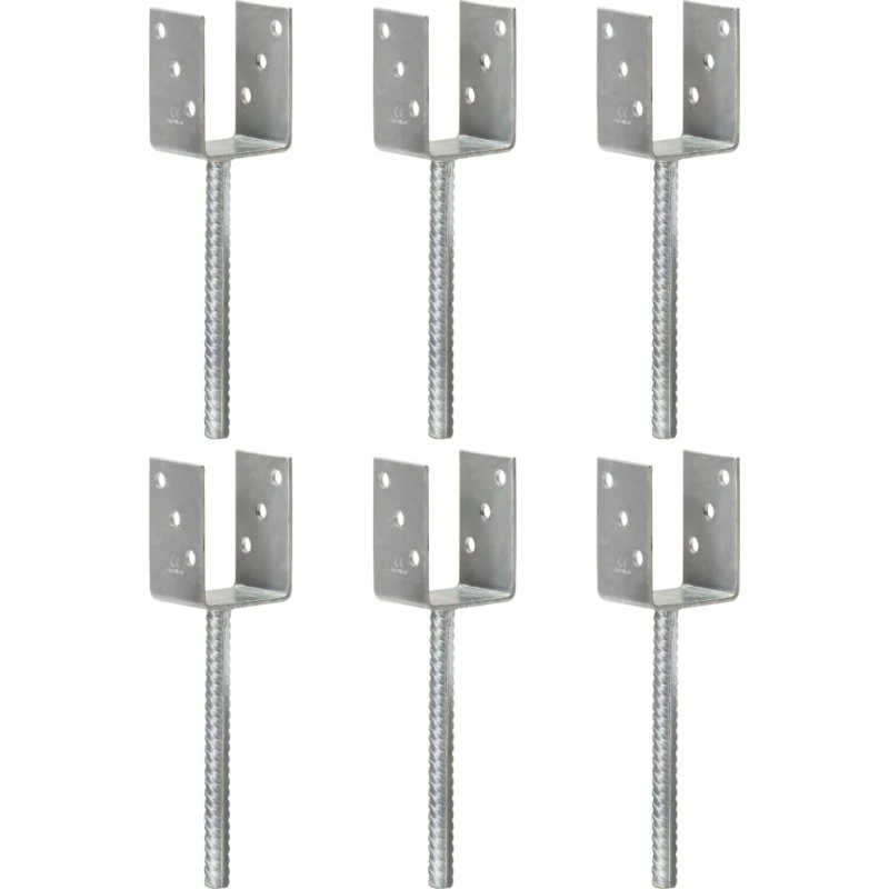 vidaXL hegnspløkker 6 stk. 7x6x30 cm galvaniseret stål