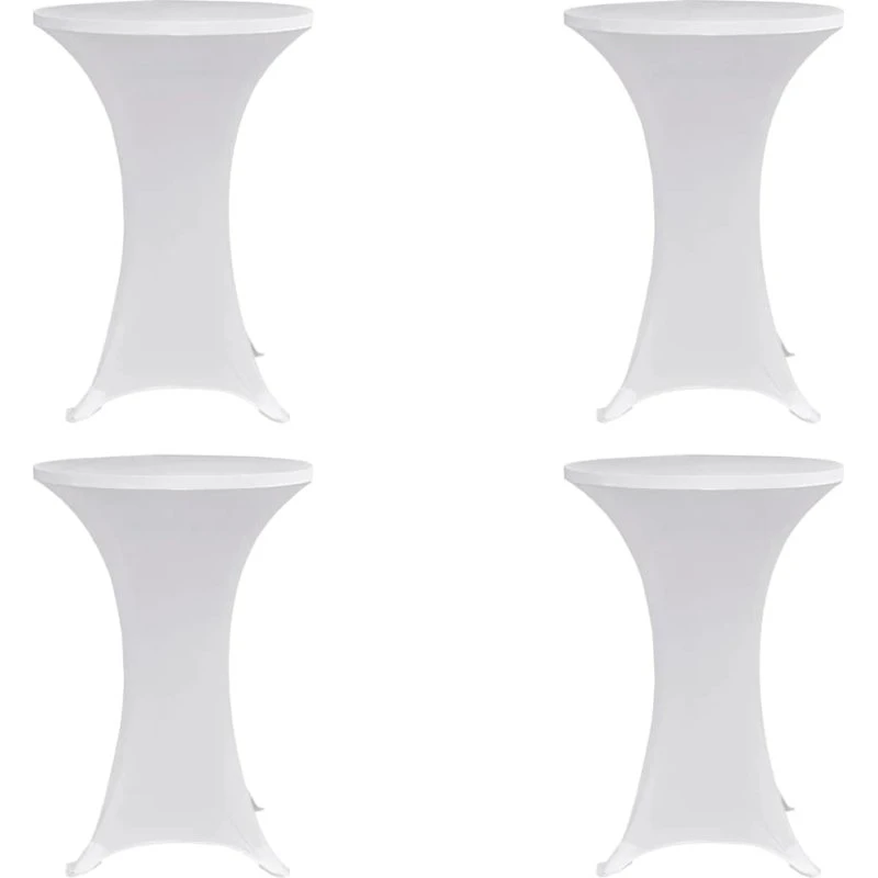 vidaXL overtræk til ståbord Ø60 cm, 4 stk. - hvid stretch