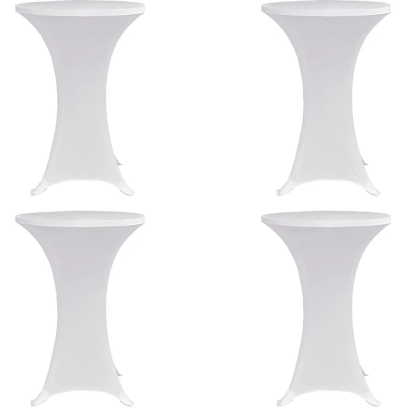 vidaXL overtræk til ståbord Ø70 cm 4 stk. hvid stretch