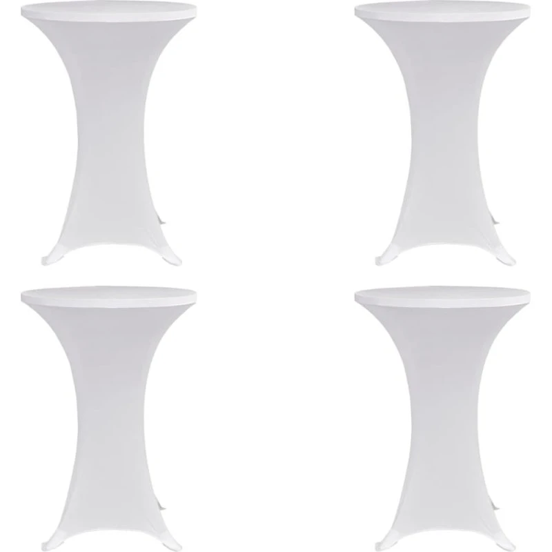 vidaXL overtræk til ståbord Ø80 cm, 4 stk. hvid stretch