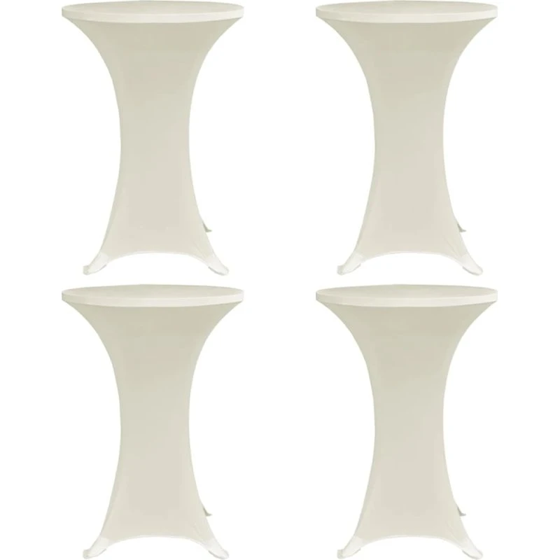 vidaXL overtræk til ståbord Ø80 cm 4 stk. creme stretch
