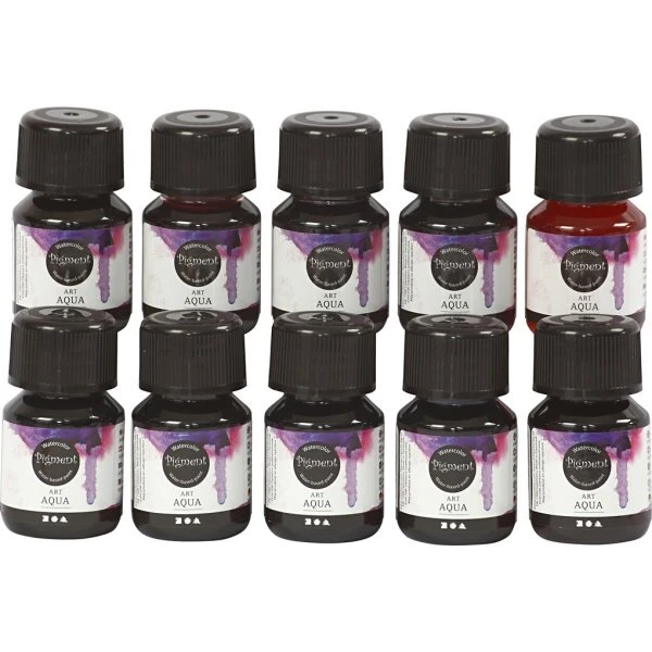 Art Aqua Pigment Akvarelmaling 10x30 ml – Assorterede flydende farver