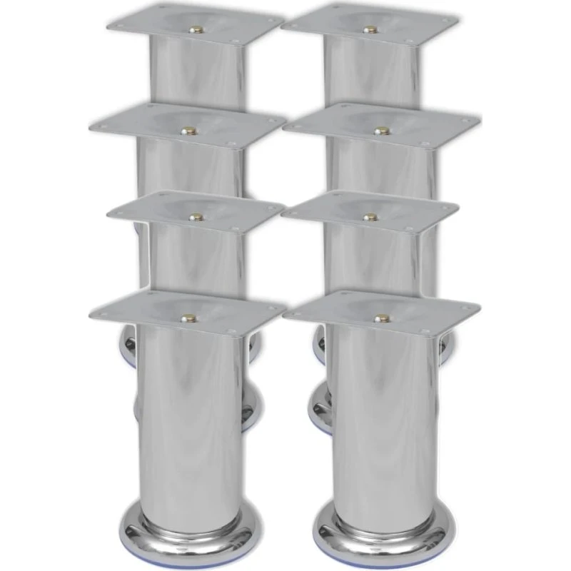 vidaXL runde sofaben i krom 120 mm (8 stk)
