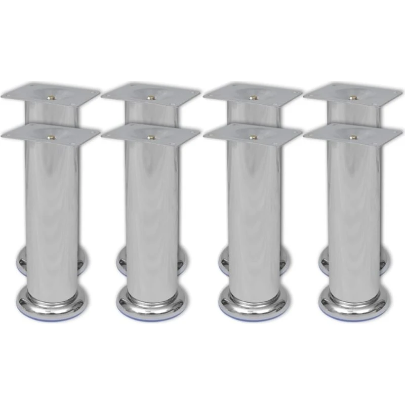vidaXL runde sofaben krom 180 mm, 8 stk