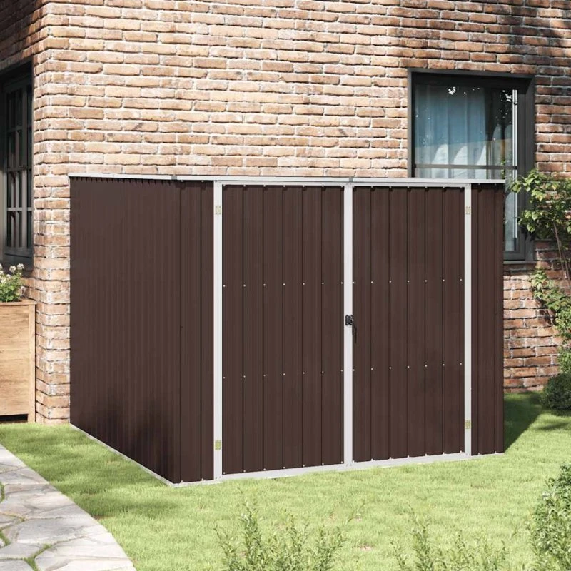 vidaXL haveskur 195x198x159 cm galvaniseret stål, brun