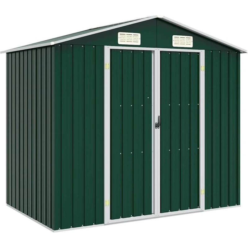 vidaXL haveskur 205x129x183 cm galvaniseret stål grøn