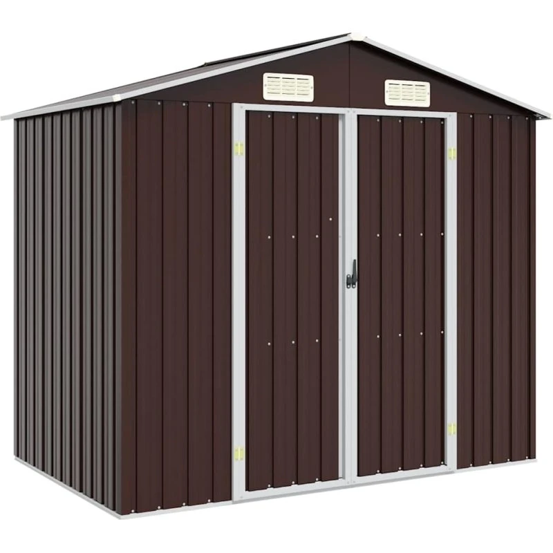 vidaXL haveskur 205x129x183 cm galvaniseret stål, brun