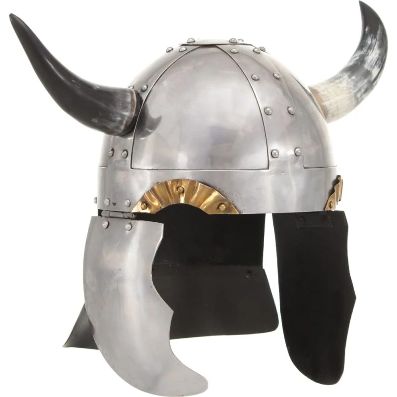 vidaXL vikingehjelm i 18-gauge stål, sølvfarvet til rollespil
