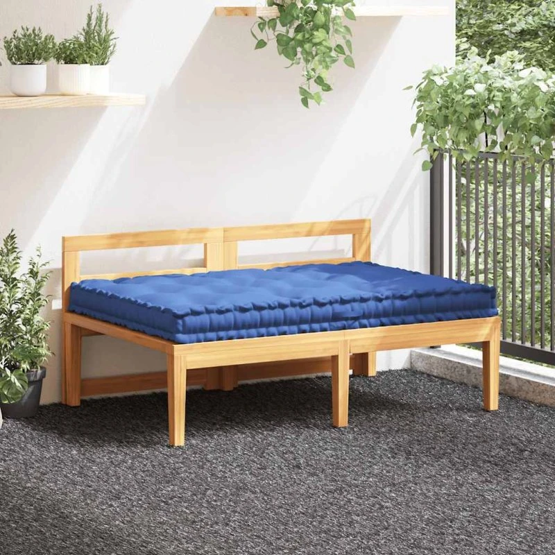 vidaXL hynde til pallesofa 120x80x10 cm bomuld lyseblå