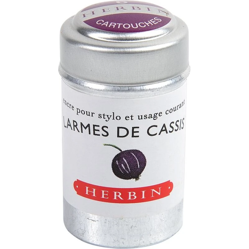 Herbin blækrefill Larmes de Cassis — 6 stk.
