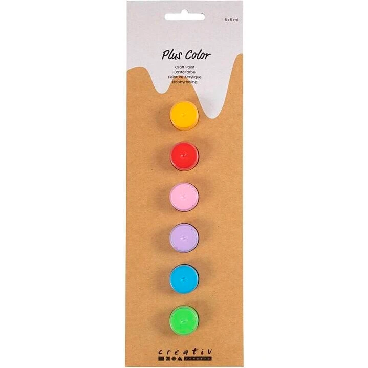 Plus Color Hobbymaling 6 x 5 ml – lilla/pink