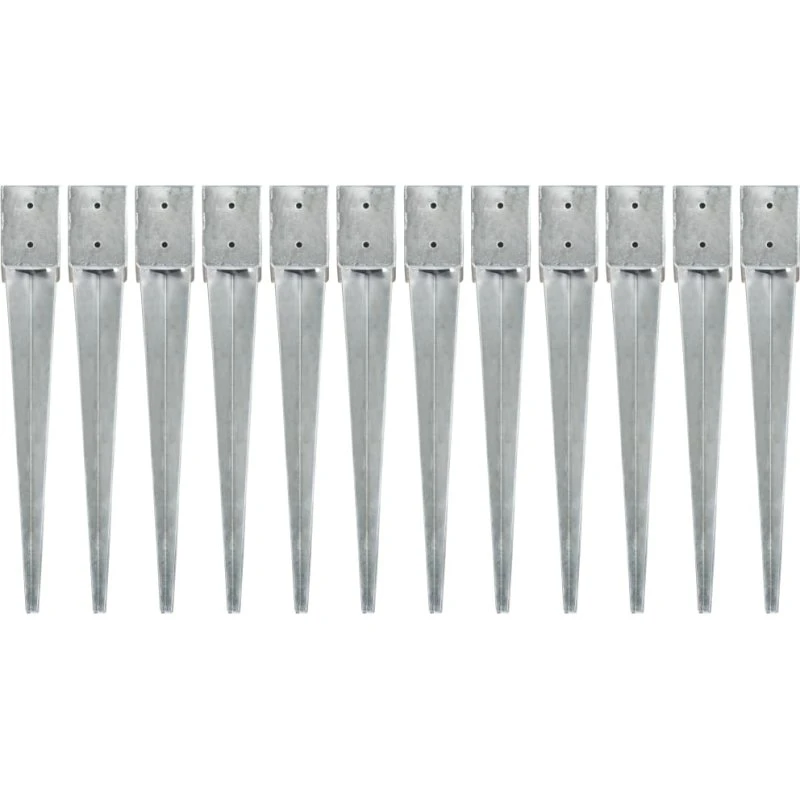 vidaXL jordpløkker 12 stk. 10x10x76 cm galvaniseret stål