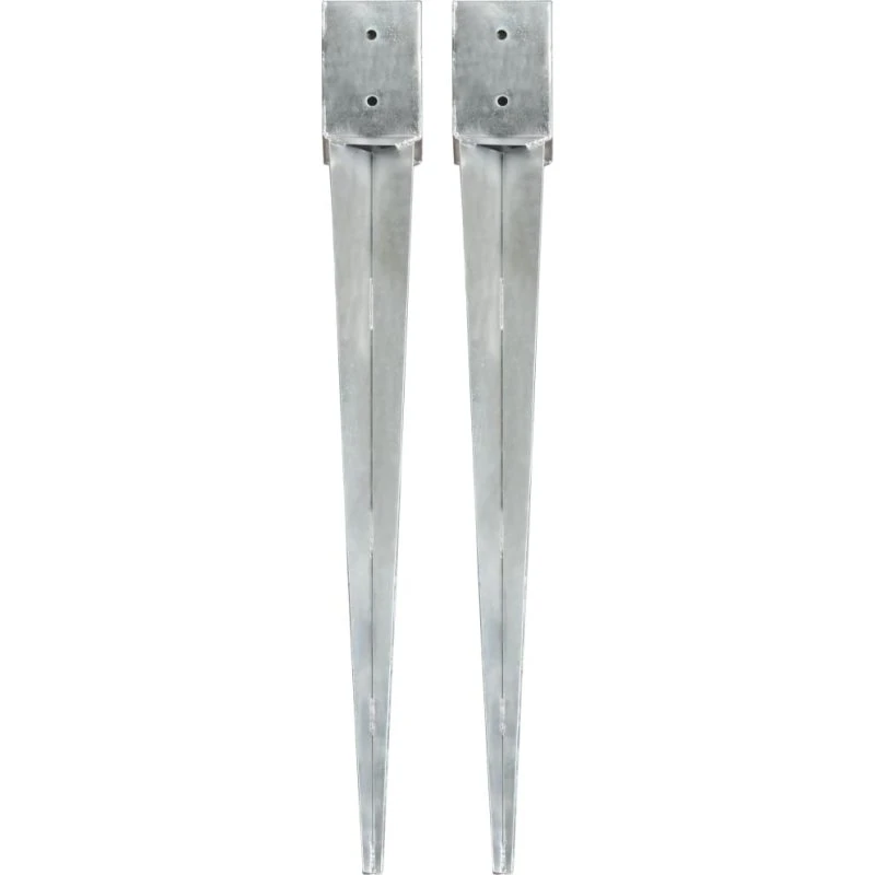 vidaXL jordpløkker 2 stk 10x10x91 cm galvaniseret stål