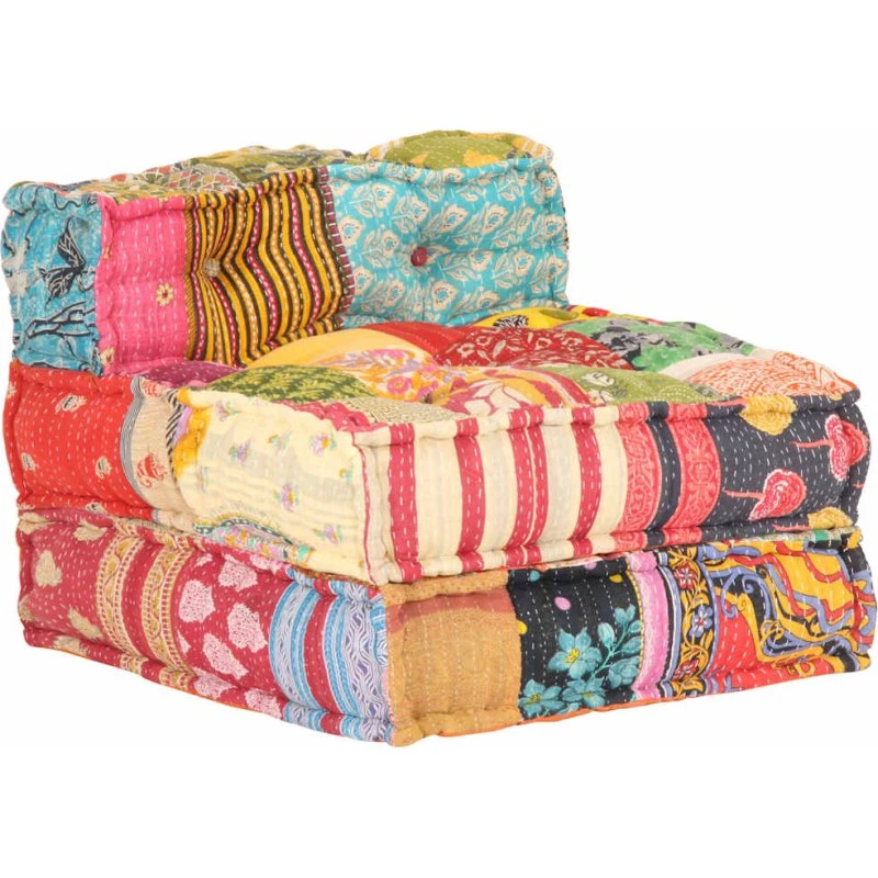 vidaXL 2-personers Modulpuf i stof - Patchwork