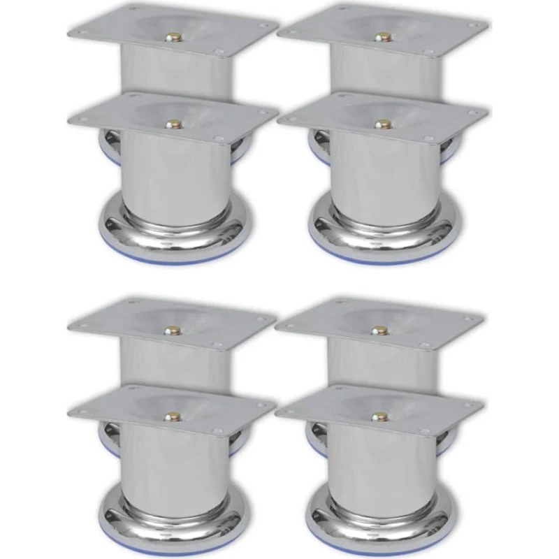 vidaXL Runde sofaben i krom, 8 stk. – 60 mm