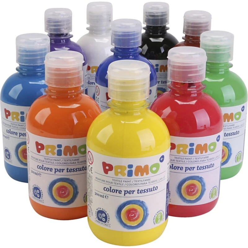 PRIMO Tekstilmaling 10x300 ml (10 farver)