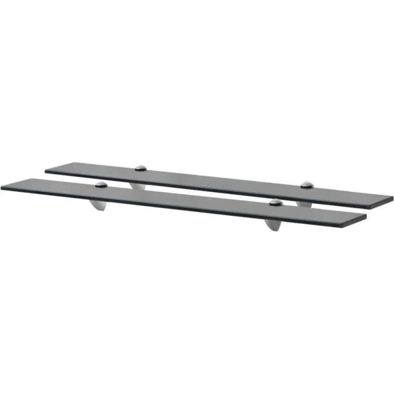 vidaXL svævehylde 2 stk. 80x10 cm 8 mm sort glas