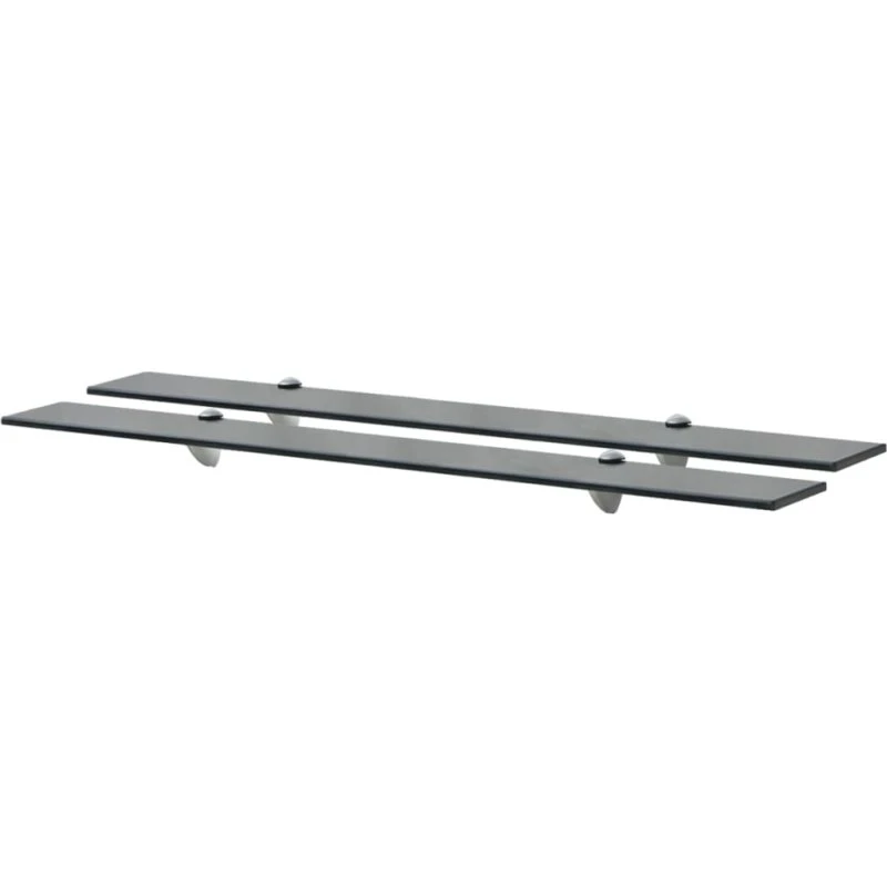vidaXL svævehylde 2 stk. 90 x 10 cm 8 mm sort glas