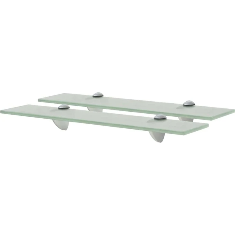 vidaXL svævehylder 2 stk. 50 x 10 cm, 8 mm hærdet glas (hvid)