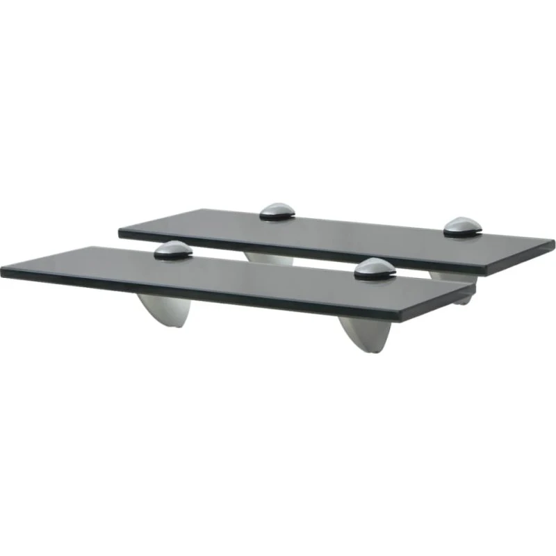 vidaXL svævehylder 2 stk. 30x20 cm 8 mm glas, sort