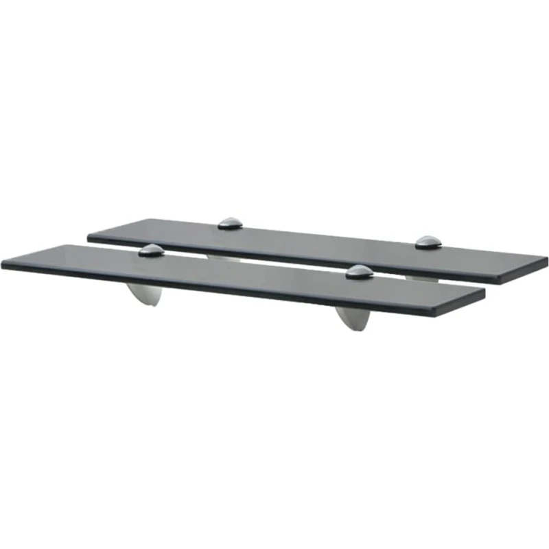 vidaXL svævehylder 2 stk 50x20 cm 8 mm sort glas