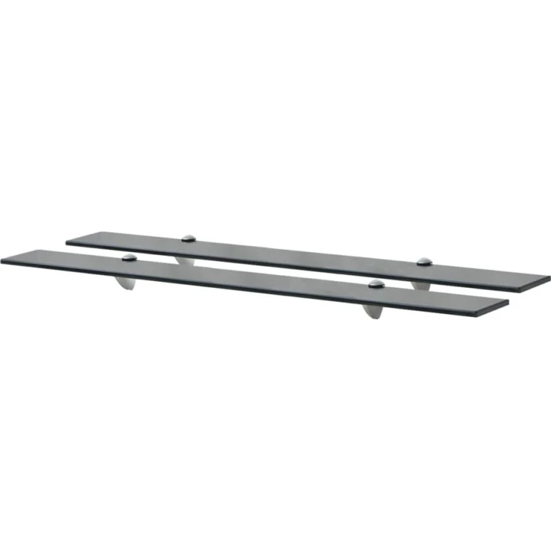 vidaXL svævehylde 2 stk. 90x20 cm 8 mm sort glas