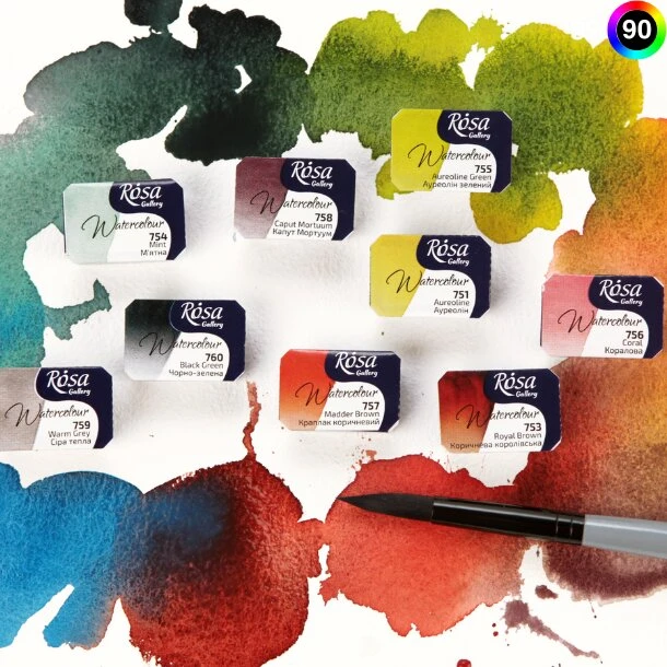 ROSA Gallery akvarelmaling 2,5 ml – Kulstofsort (fast)