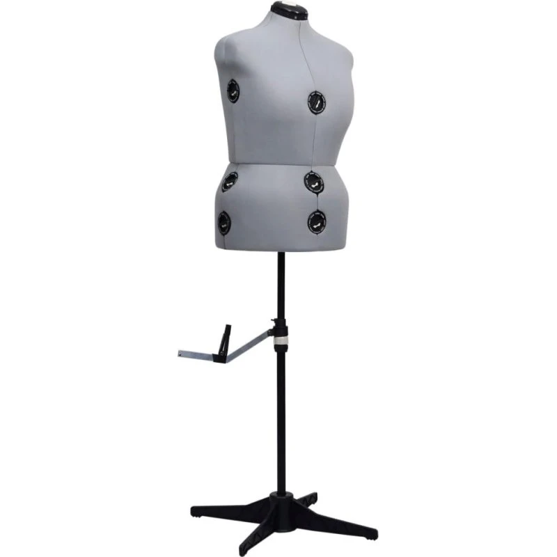 vidaXL justerbar kvinde-gine str. L (44–50) grå/sort