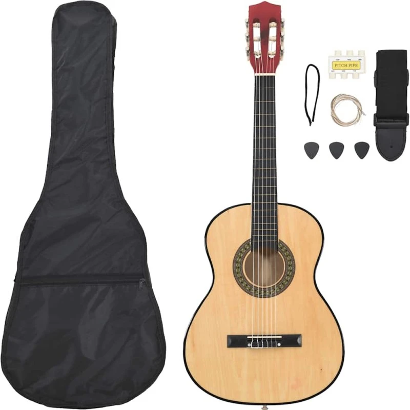 vidaXL klassisk guitarsæt 3/4 (36") 8 dele