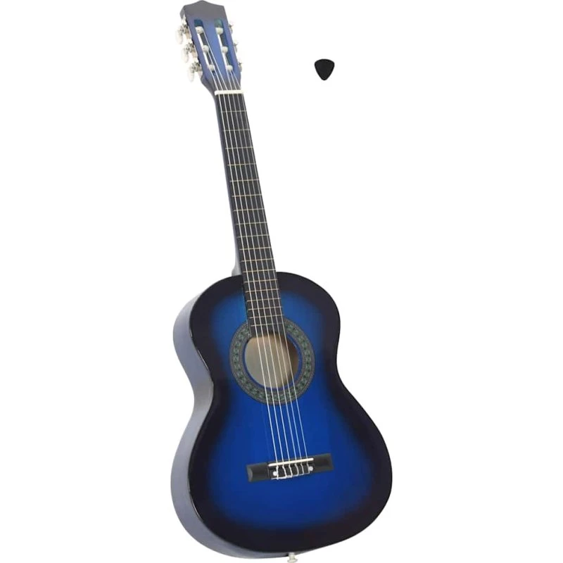 vidaXL klassisk 1/2 guitar 34" blå til begyndere
