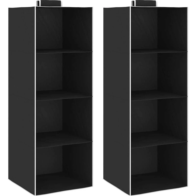 vidaXL hængeopbevaring 2 stk. 4 hylder, stof, 30x30x84 cm