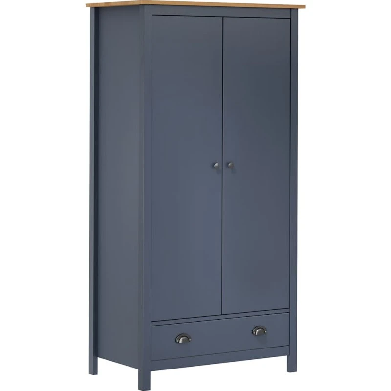 vidaXL Hill klædeskab 89x50x170 cm massivt fyrretræ, grå