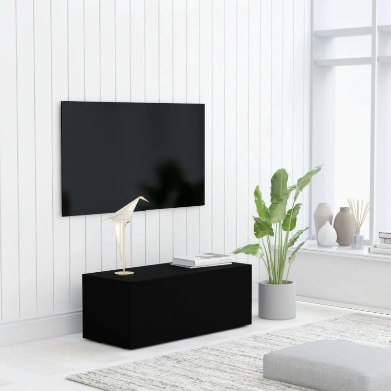 vidaXL TV-bord 80x34x30 cm konstrueret træ – sort